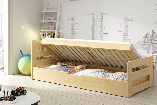 Dětská postel Eliška - 1 osoba, 90x200 s úložného prostoru – Zelená