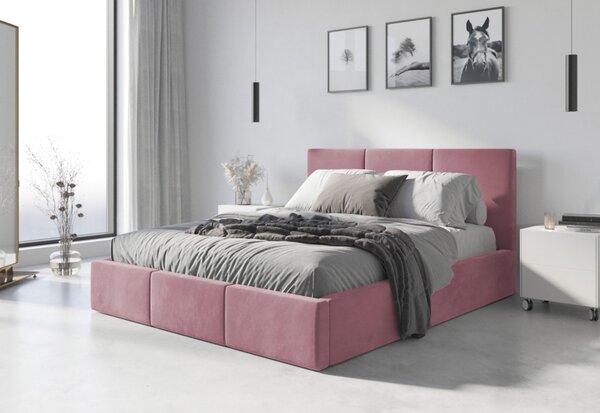 Čalouněná postel HILTON, 140x200, růžová