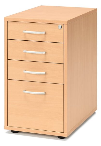 AJ Produkty Zásuvkový kontejner FLEXUS, 4 zásuvky, nožičky, 720x400x600 mm, buk