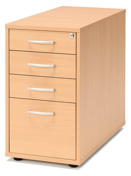 AJ Produkty Zásuvkový kontejner FLEXUS, 4 zásuvky, nožičky, 720x400x800 mm, buk