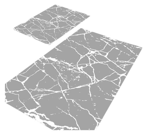 Šedé koupelnové předložky v sadě 2 ks 60x100 cm Cracks – Mila Home