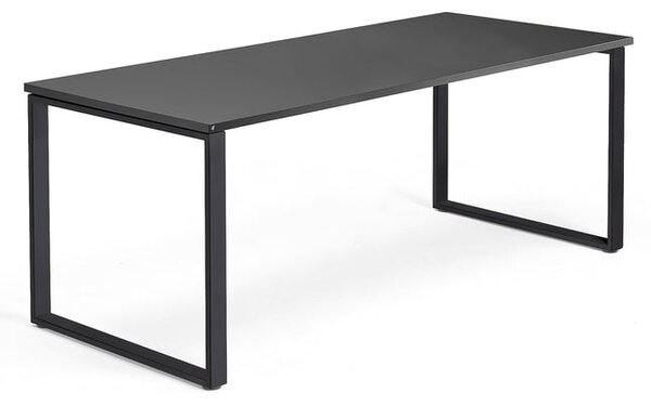 AJ Produkty Psací stůl QBUS, O-podnož, 1800x800 mm, černý rám, černá