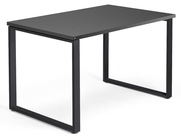 AJ Produkty Psací stůl QBUS, O-podnož, 1200x800 mm, černý rám, černá
