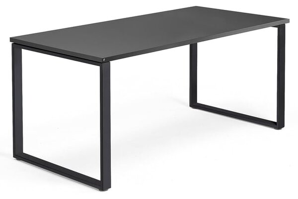AJ Produkty Psací stůl QBUS, O-podnož, 1600x800 mm, černý rám, černá