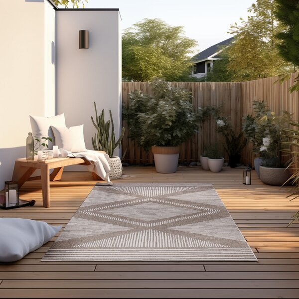 Krémovo-hnědý venkovní koberec 80x150 cm Gemini – Elle Decoration