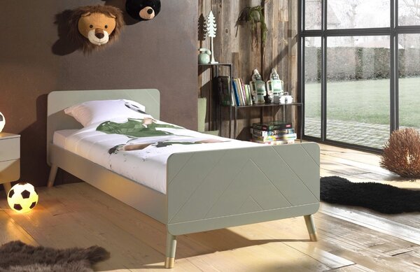Zelená lakovaná postel Vipack Billy 90 x 200 cm
