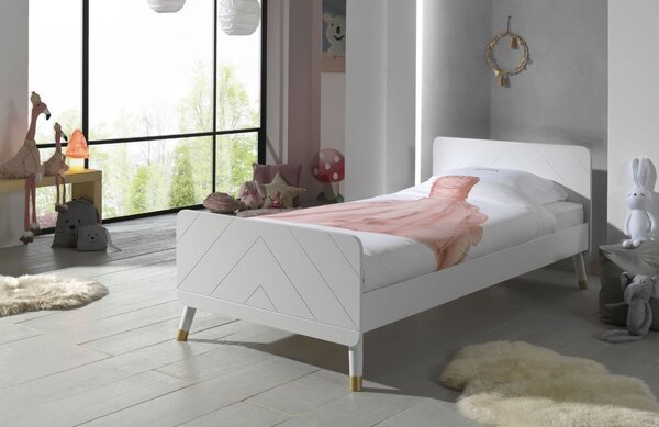 Bílá lakovaná postel Vipack Billy 90 x 200 cm