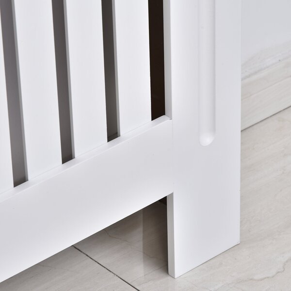 HOMCOM MDF Kryt Radiátoru se Šprušlemi, Kryt Radiátoru pro Domov a Kancelář, 152x19x81 cm, Bílý | Aosom