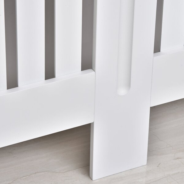 HOMCOM MDF Kryt Radiátoru se Šprušlemi, Kryt Radiátoru pro Domov a Kancelář, 152x19x81 cm, Bílý | Aosom