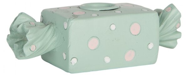 Modrý plastový svícen – 14x6x4 cm