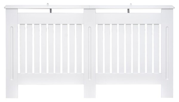 HOMCOM MDF Kryt Radiátoru se Šprušlemi, Kryt Radiátoru pro Domov a Kancelář, 152x19x81 cm, Bílý | Aosom