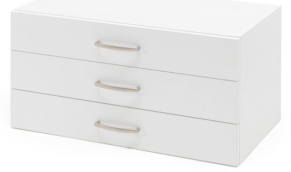 AJ Produkty Zásuvková vložka FLEXUS, 3 zásuvky, 375x720x410 mm, bílá