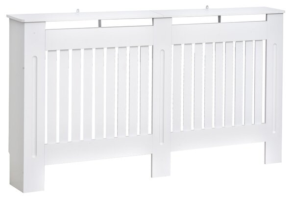 HOMCOM MDF Kryt Radiátoru se Šprušlemi, Kryt Radiátoru pro Domov a Kancelář, 152x19x81 cm, Bílý | Aosom
