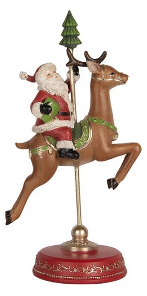 Červená plastová dekorativní figurka Santa Claus – 16x11x30 cm