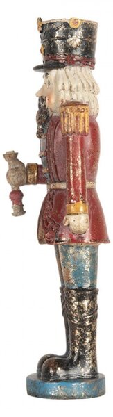 Červená plastová dekorativní figurka Louskáček – 7x6x21 cm