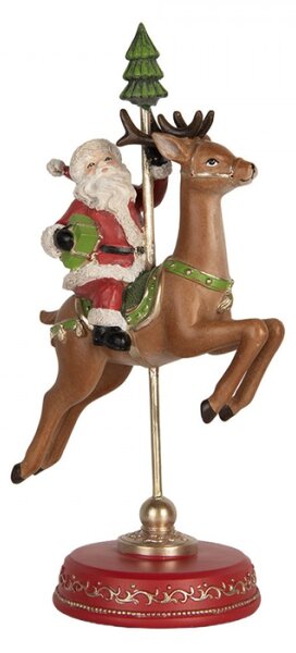 Červená plastová dekorativní figurka Santa Claus – 16x11x30 cm