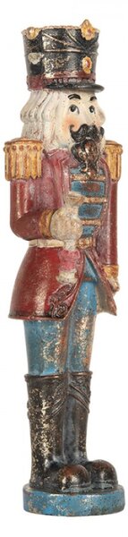 Červená plastová dekorativní figurka Louskáček – 7x6x21 cm