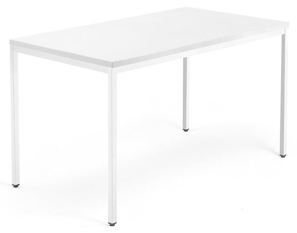 AJ Produkty Psací stůl QBUS, 4 nohy, 1400x800 mm, bílý rám, bílá