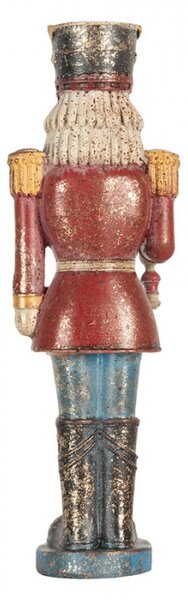 Červená plastová dekorativní figurka Louskáček – 7x6x21 cm