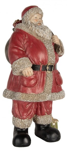 Červená plastová dekorativní figurka Santa Claus – 21x19x40 cm