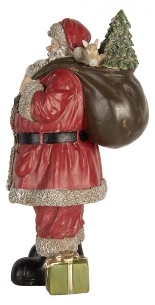 Červená plastová dekorativní figurka Santa Claus – 21x19x40 cm
