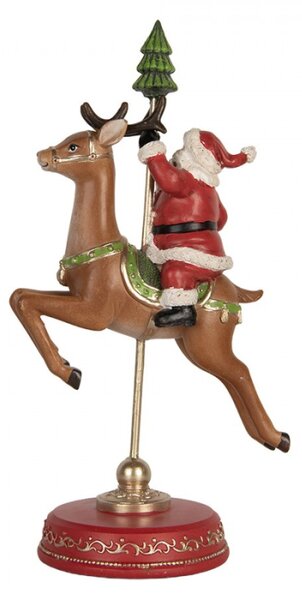 Červená plastová dekorativní figurka Santa Claus – 16x11x30 cm