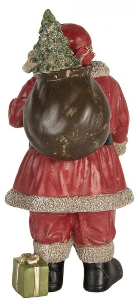Červená plastová dekorativní figurka Santa Claus – 21x19x40 cm