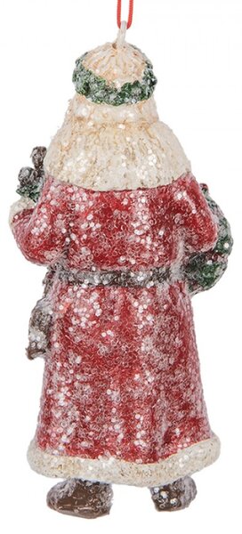 Červená plastová vánoční ozdoba Santa Claus – 5x4x12 cm