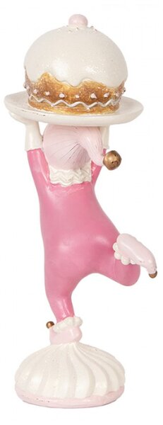 Růžová plastová dekorativní figurka skřítek – 12x8x21 cm