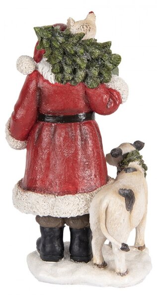 Červená plastová vánoční dekorace Santa Claus – 17x16x30 cm