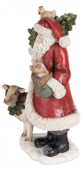 Červená plastová vánoční dekorace Santa Claus – 17x16x30 cm