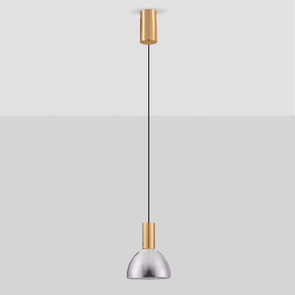 Nova Luce Kouřově šedé skleněné závěsné LED světlo Voi 17 cm