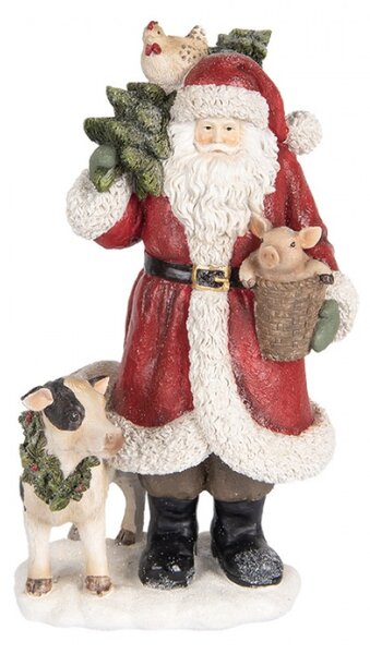 Červená plastová vánoční dekorace Santa Claus – 17x16x30 cm