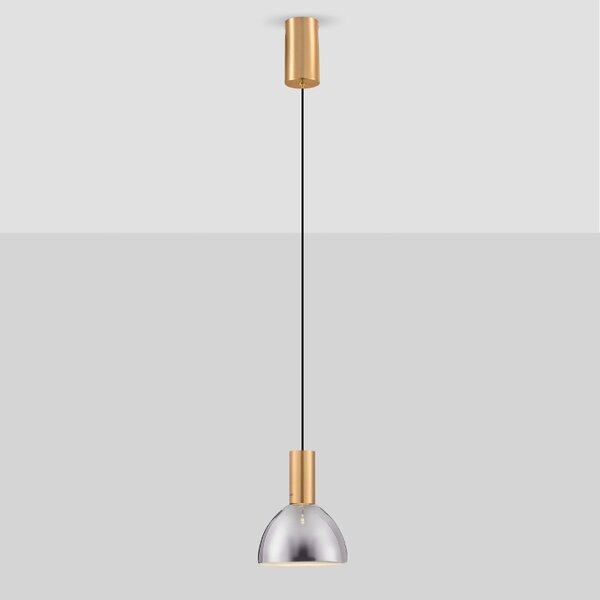 Nova Luce Kouřově šedé skleněné závěsné LED světlo Voi 17 cm