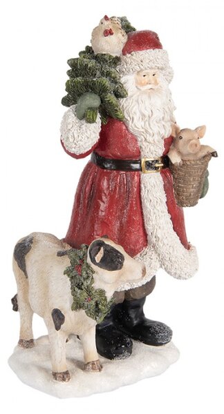Červená plastová vánoční dekorace Santa Claus – 17x16x30 cm