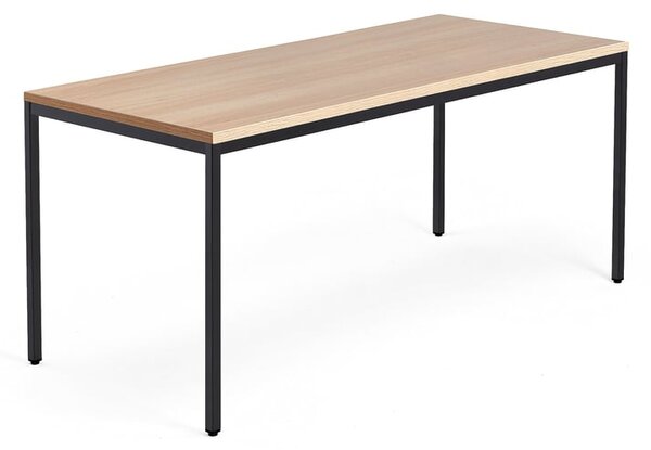 AJ Produkty Psací stůl QBUS, 4 nohy, 1800x800 mm, černý rám, dub