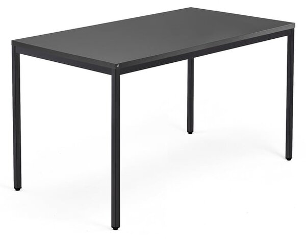 AJ Produkty Psací stůl QBUS, 4 nohy, 1400x800 mm, černý rám, černá