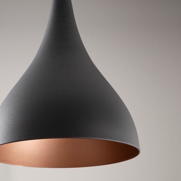Černé závěsné svítidlo s kovovým stínidlem ø 22 cm Sağlam – Opviq lights