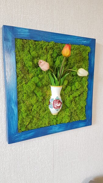 Mechový 3D obraz s tulipány 50cm x 50cm