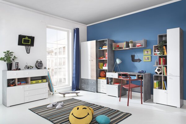 TV stolek SIGMA SI 9 | 120 cm | beton/bílá/dub