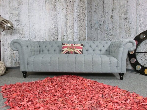 (2532) CANYON Chesterfield luxusní pohovka šedý melír