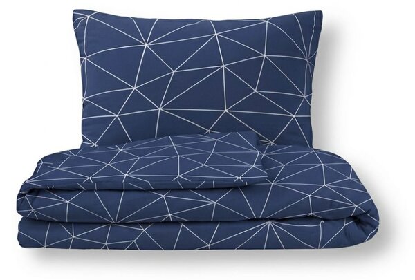 Kvalitex Ložní bavlněné povlečení GRID modré 1x 140/200, 1x 70/90cm