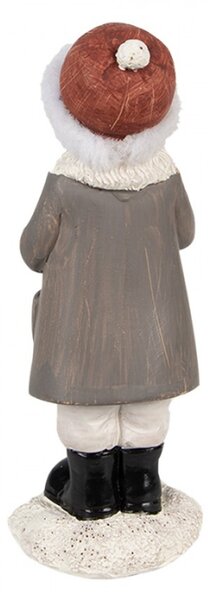 Šedá polyresinová vánoční figurka dítě – 14 cm