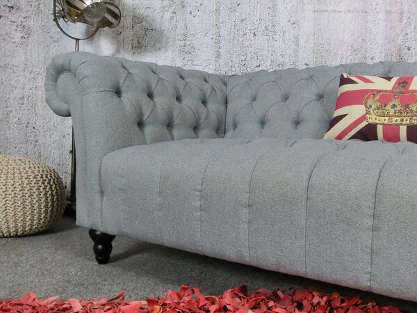 (2532) CANYON Chesterfield luxusní pohovka šedý melír