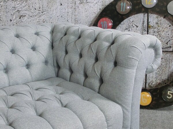 (2532) CANYON Chesterfield luxusní pohovka šedý melír
