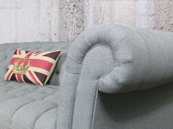 (2532) CANYON Chesterfield luxusní pohovka šedý melír