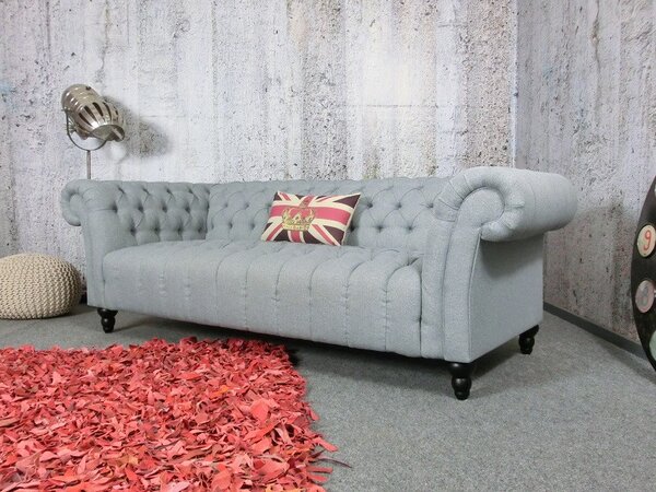 (2532) CANYON Chesterfield luxusní pohovka šedý melír