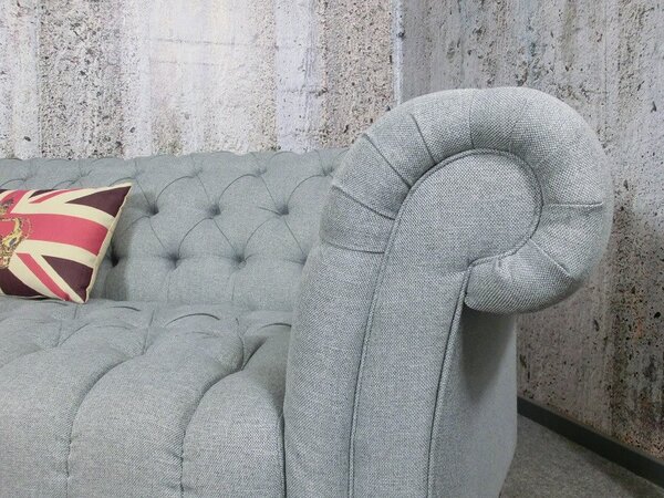 (2532) CANYON Chesterfield luxusní pohovka šedý melír