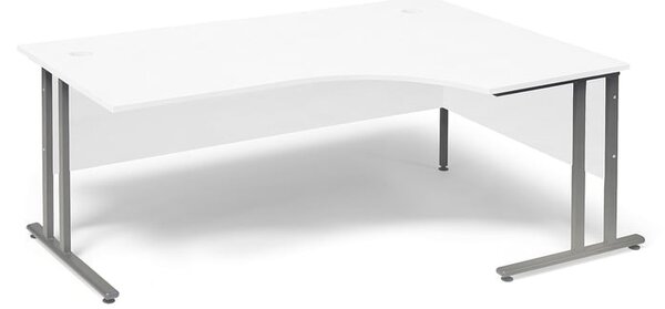 AJ Produkty Psací stůl FLEXUS, pravý, 1800x1200 mm, bílá