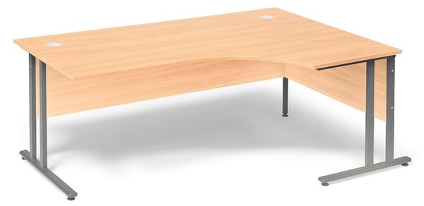 AJ Produkty Psací stůl FLEXUS, pravý, 1800x1200 mm, buk